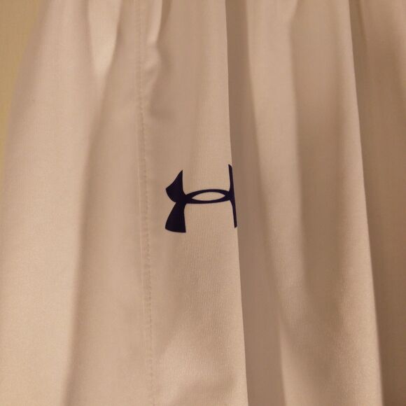 Under Armour shorts mens L Large white purple basketball gym drawstring athletic - Picture 3 of 7